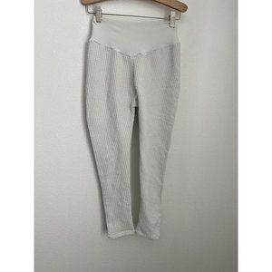 Honeycomb Waffle Knit Compression Leggings Yoga High Waist Ruched Booty L